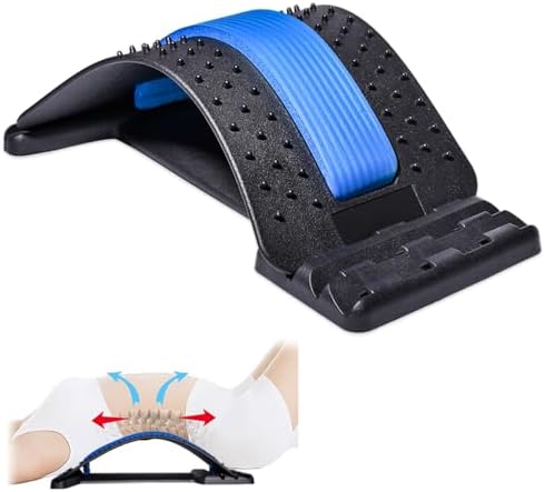 Elasticidad lumbar, dispositivo para aliviar el dolor de espalda baja, masajeador lumbar de varios niveles, alivio para hernias discales, ciática, escoliosis, soporte para estiramiento.