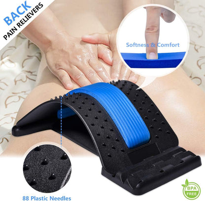 Elasticidad lumbar, dispositivo para aliviar el dolor de espalda baja, masajeador lumbar de varios niveles, alivio para hernias discales, ciática, escoliosis, soporte para estiramiento.