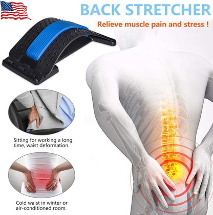 Elasticidad lumbar, dispositivo para aliviar el dolor de espalda baja, masajeador lumbar de varios niveles, alivio para hernias discales, ciática, escoliosis, soporte para estiramiento.