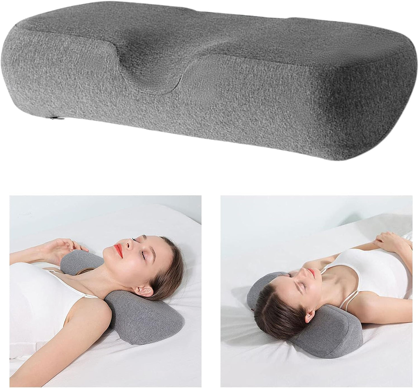 Almohada cervical de espuma viscoelástica Pistro para dolor de cuello – gris