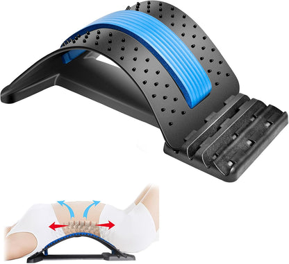Elasticidad lumbar, dispositivo para aliviar el dolor de espalda baja, masajeador lumbar de varios niveles, alivio para hernias discales, ciática, escoliosis, soporte para estiramiento.