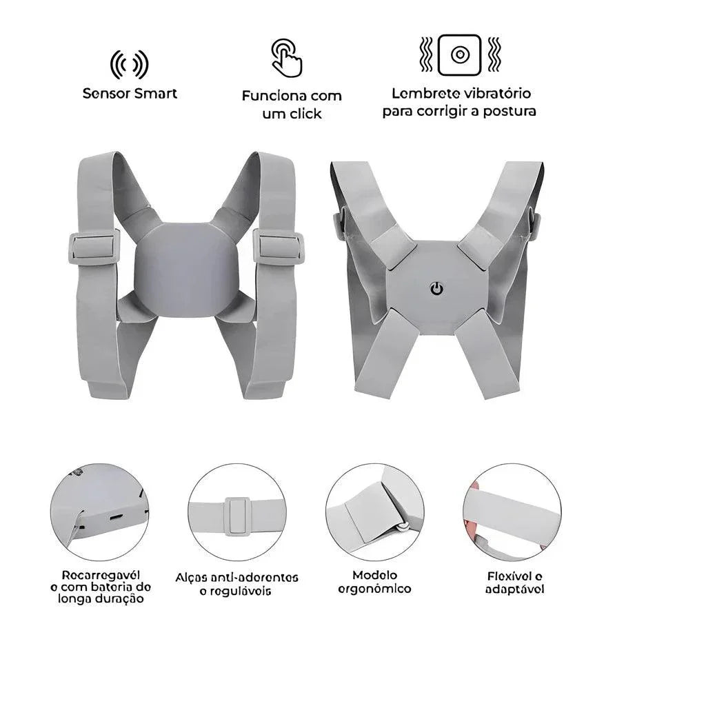 corrector postural inteligente unisex con sensor